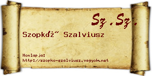 Szopkó Szalviusz névjegykártya